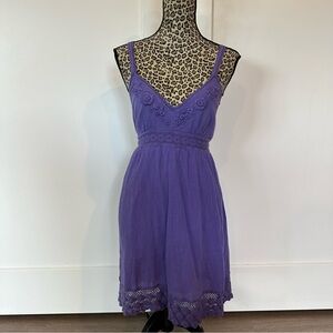 Fairycore Purple Floral Embroidered O’Neill Dress